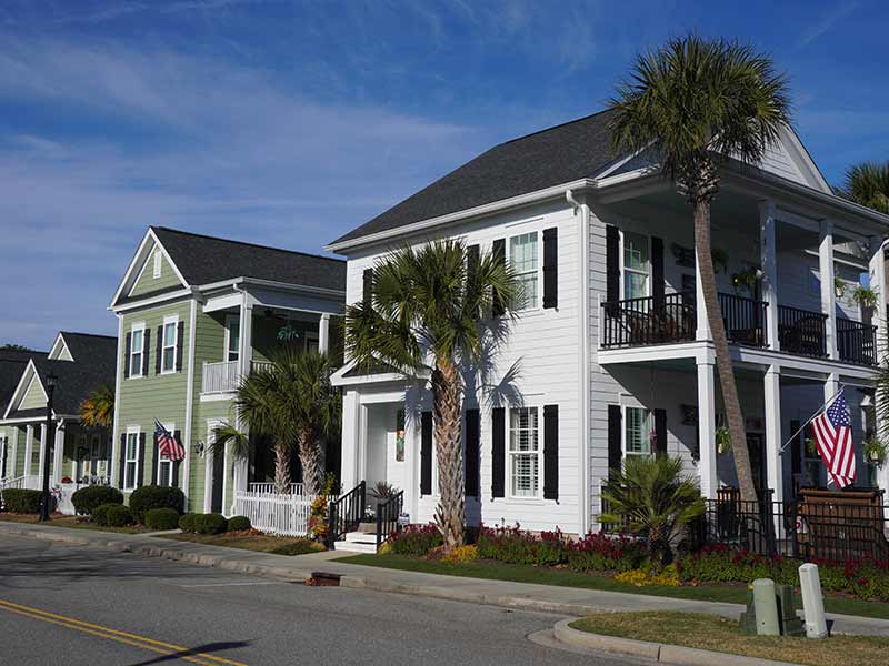 Row of mid-class homes in a suburb